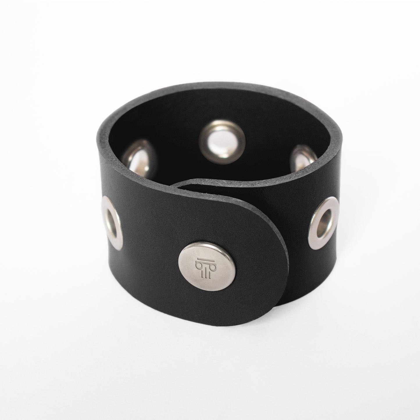 Bracelet THESEE - Taille S/M - Large Noir - Oeillets