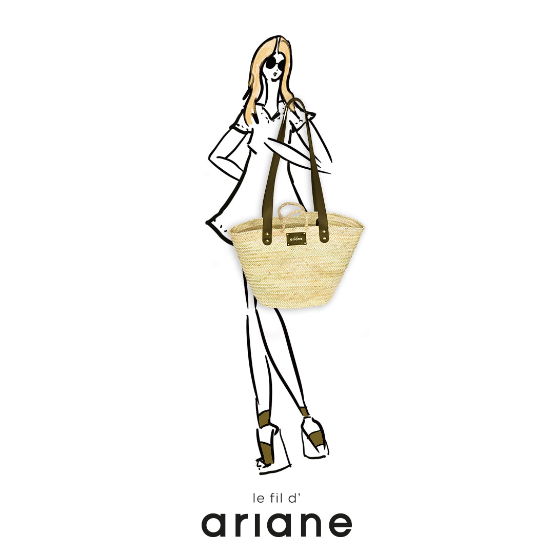 Le 48h Basket - Size XL - Wide khaki handles