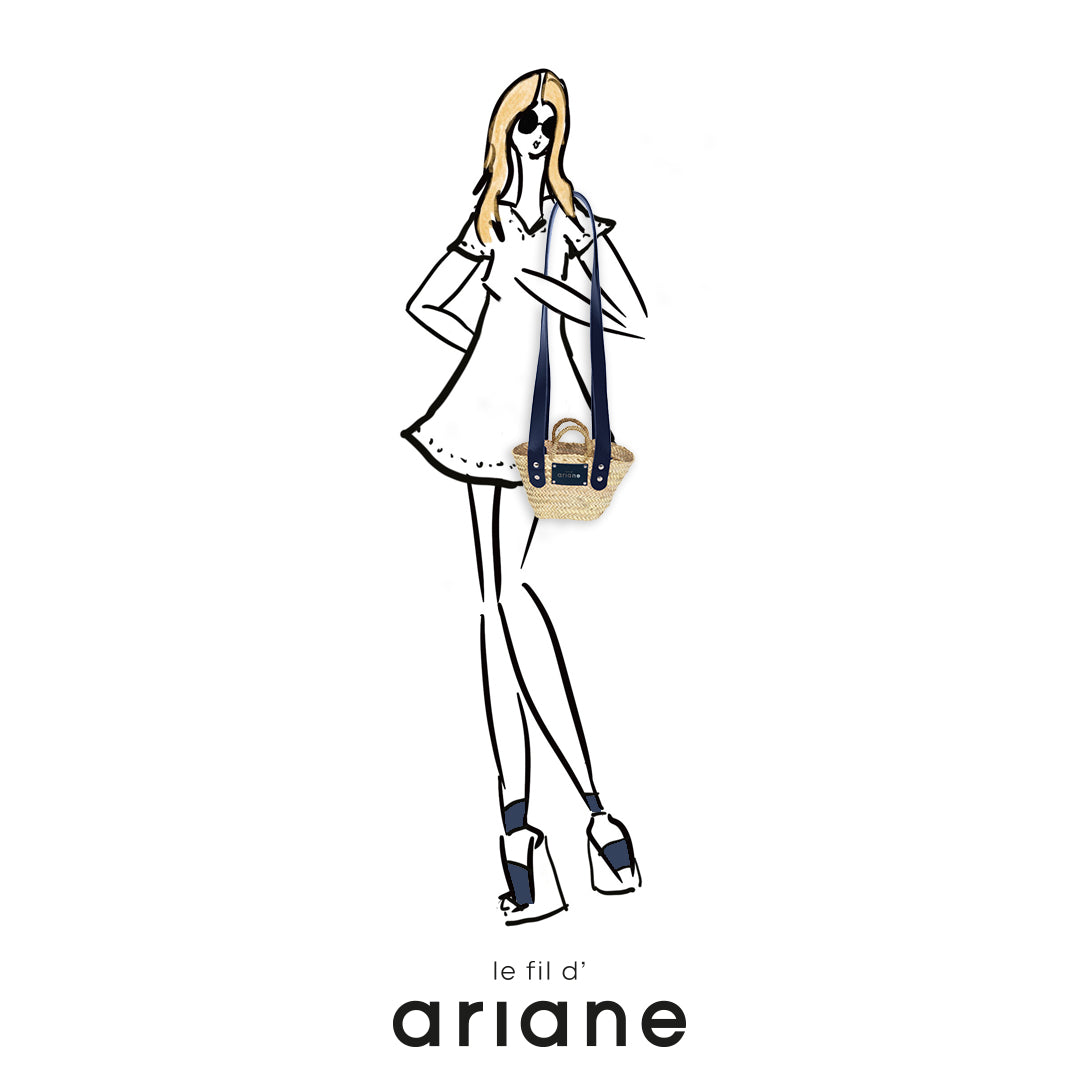 Panier Le mini - Taille XS - Anses larges bleu marine