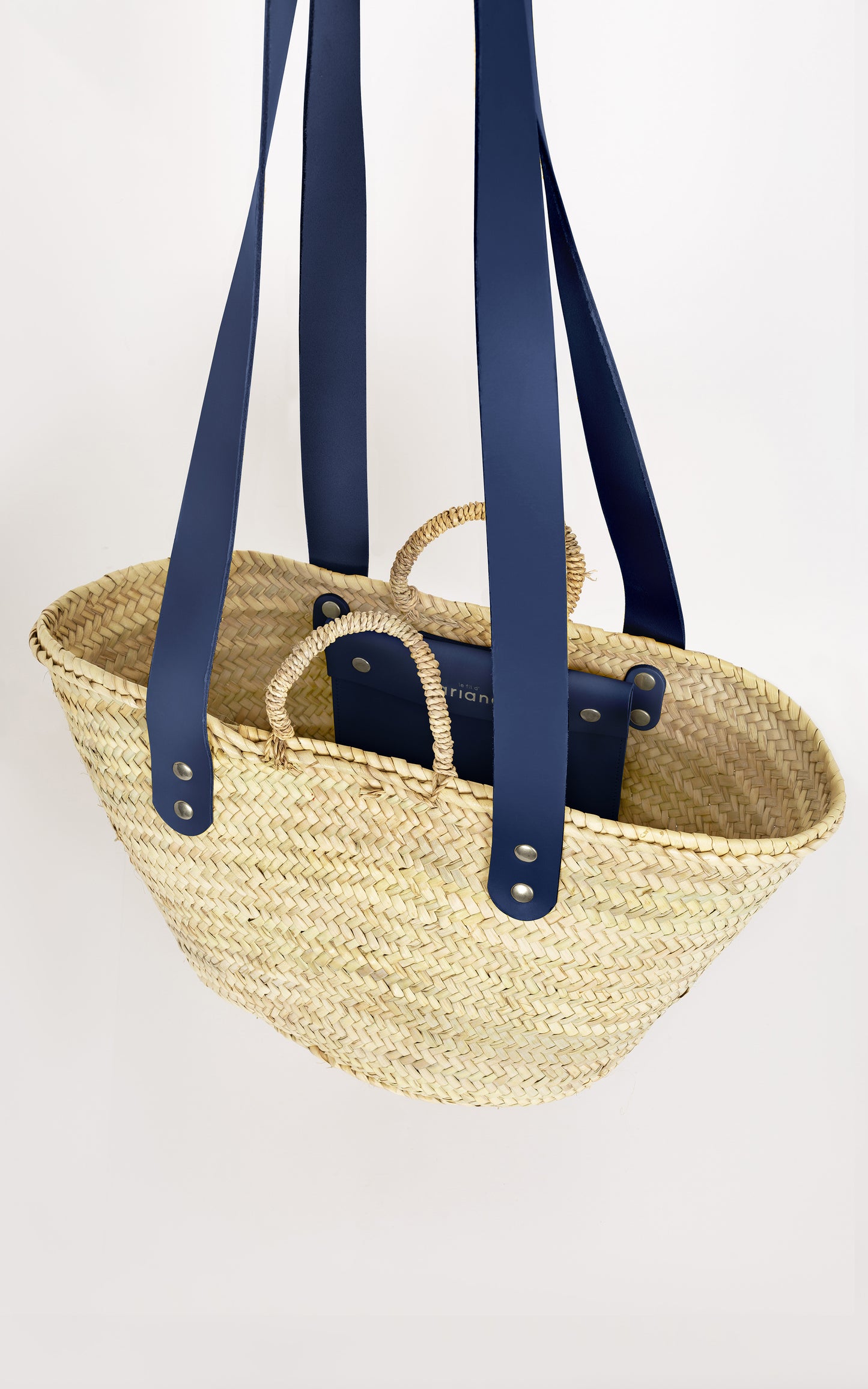 Le Citadin Basket - Size M - Wide navy blue handles