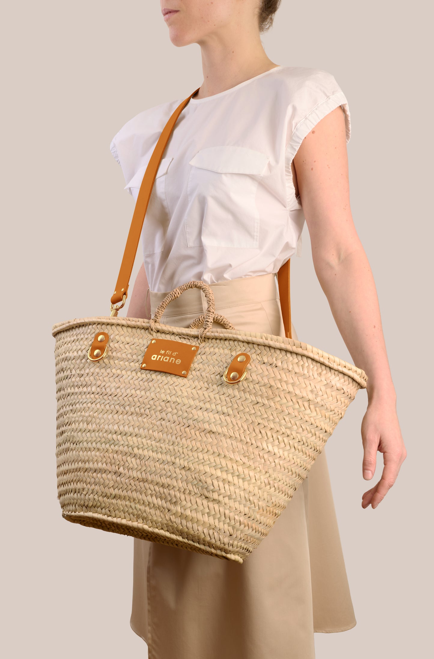 Cesta de compras - Talla L - Asas anchas Azafrán