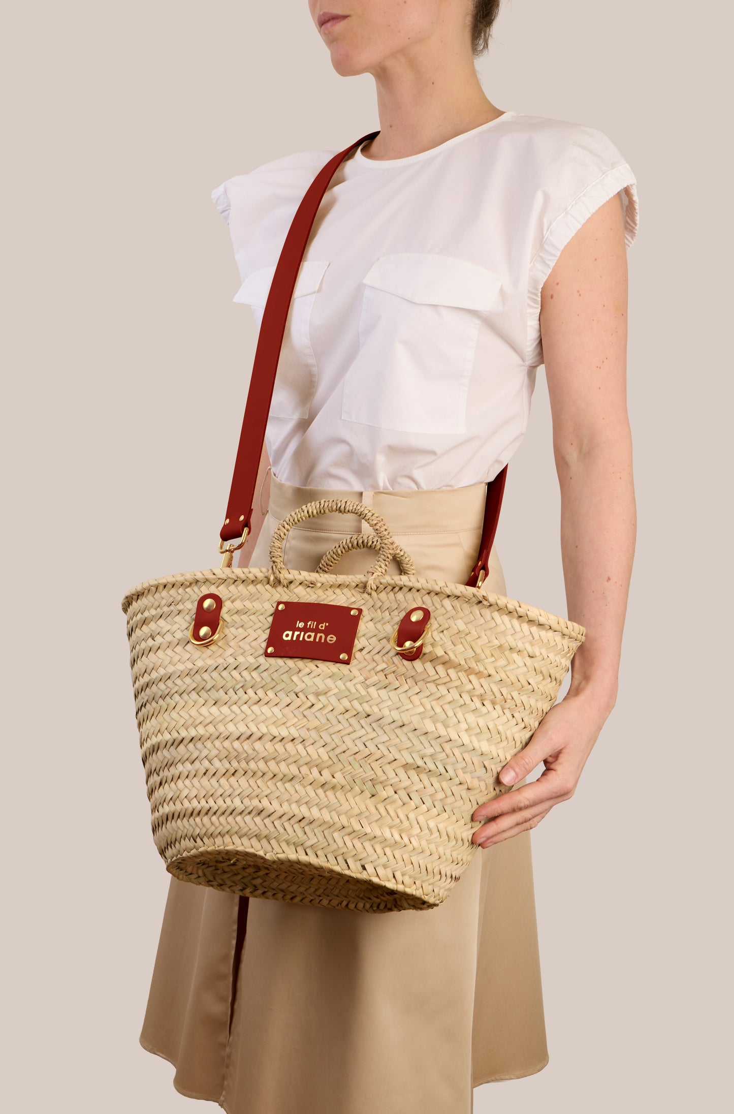 Cesta El Citadino - Talla M - Asas anchas burdeos