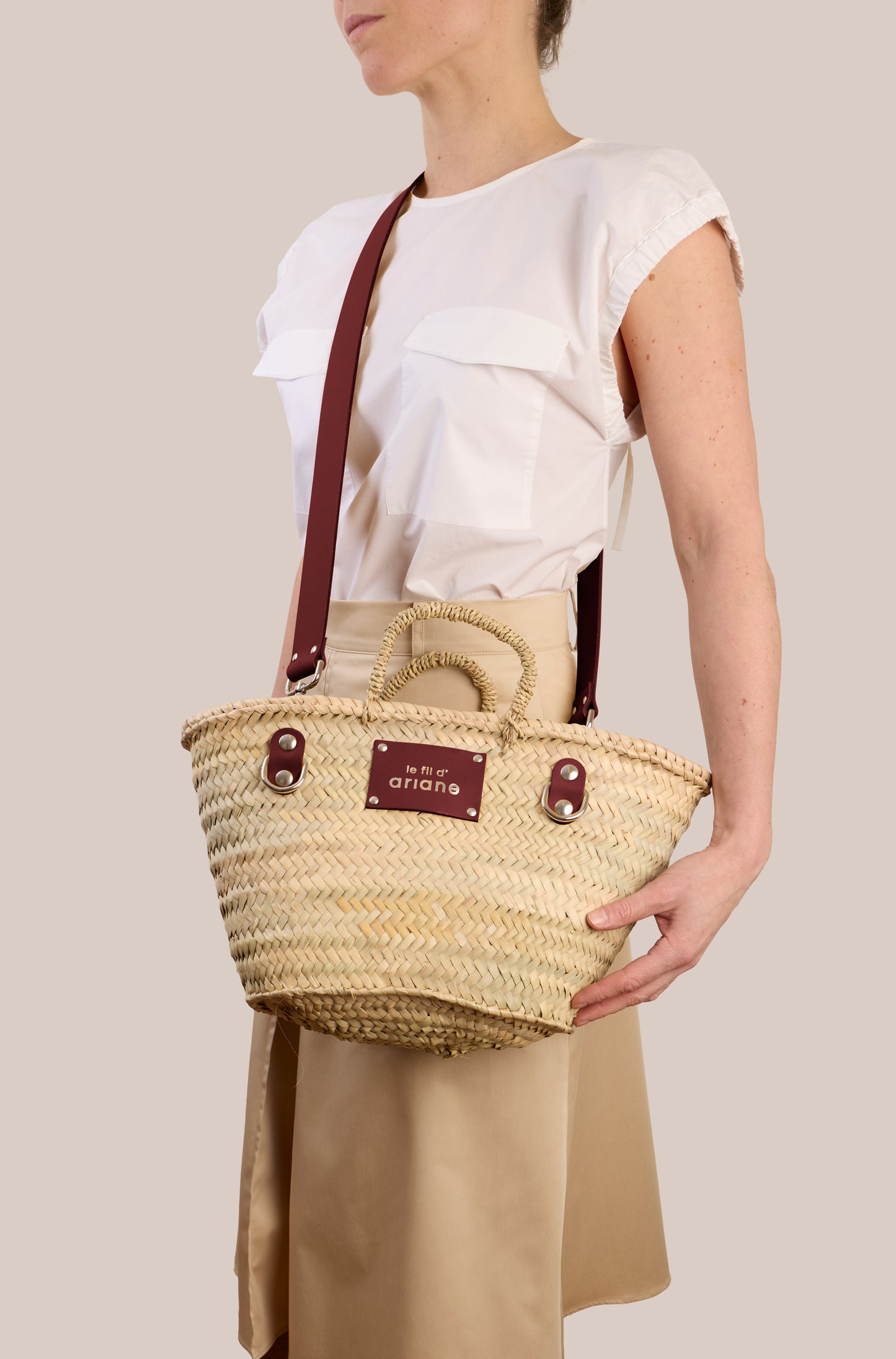 Everyday Basket - Size S - Wide plum handles