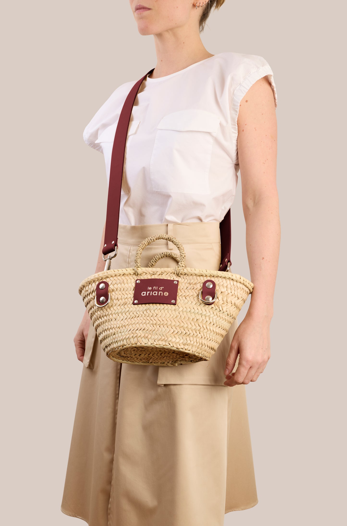 Cesta El mini - Talla XS - Asas anchas Ciruela