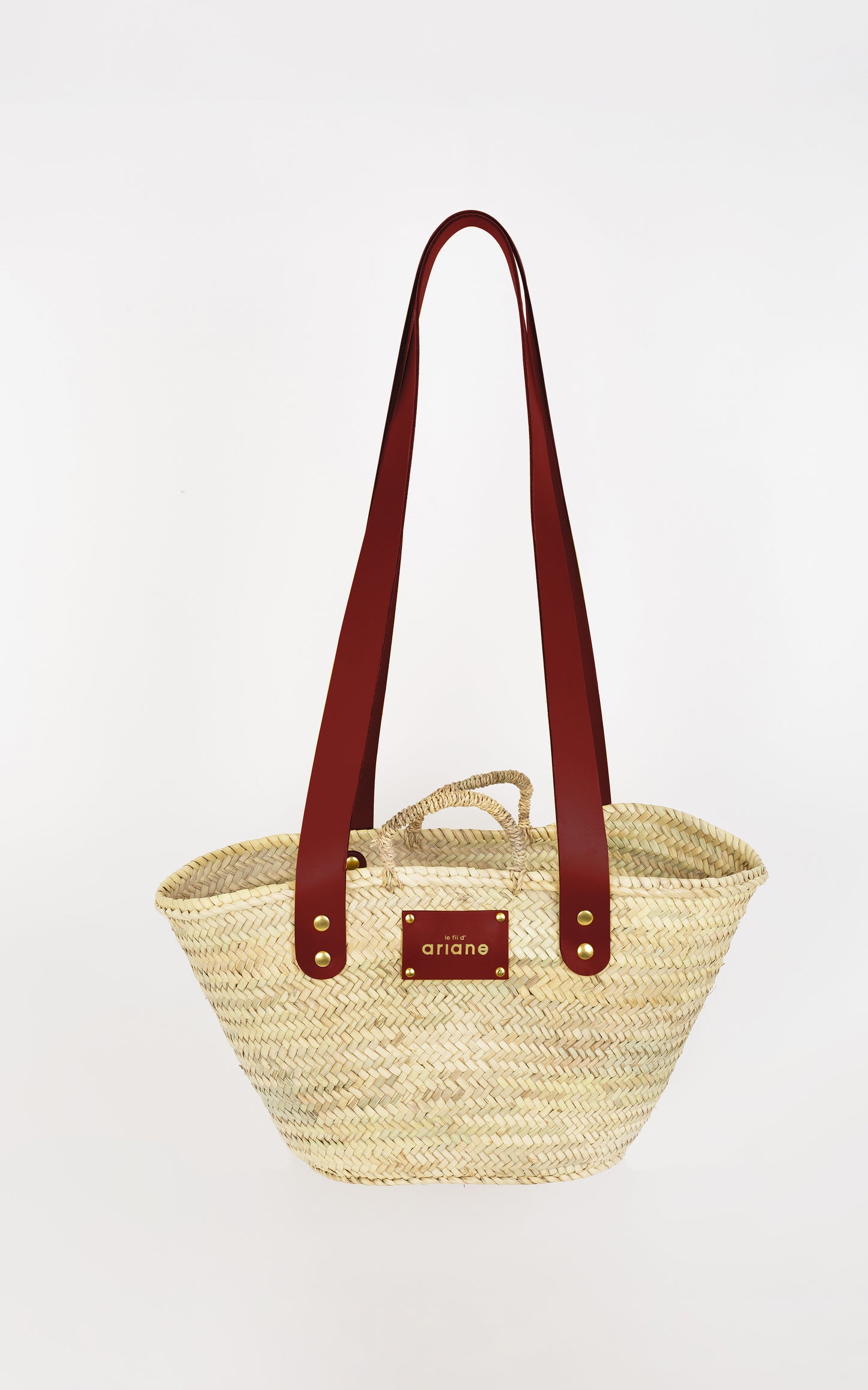 Le Citadin Basket - Size M - Wide burgundy handles