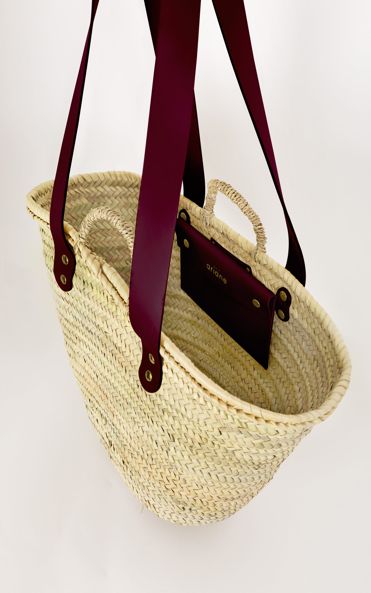 Shopping Basket - Size L - Wide Plum Handles