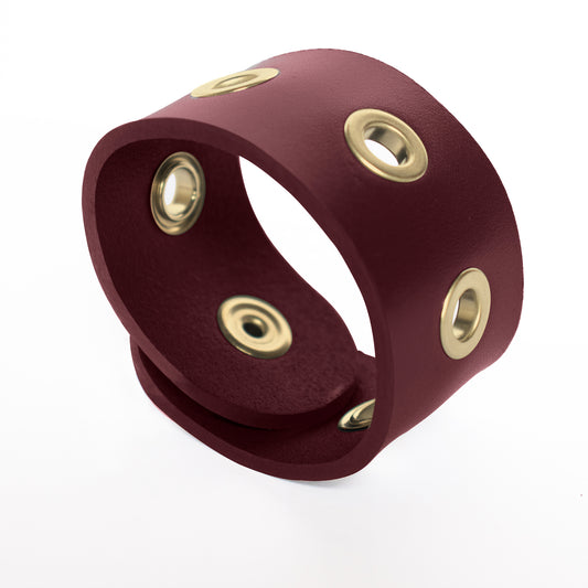 Bracelet THESEE - Taille S/M - Large Bordeaux - Oeillets