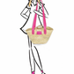 Cesta ESTAS - Talla M - Asas grandes rosa