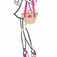 Cesta ESTAS - Talla S - Asas grandes rosa