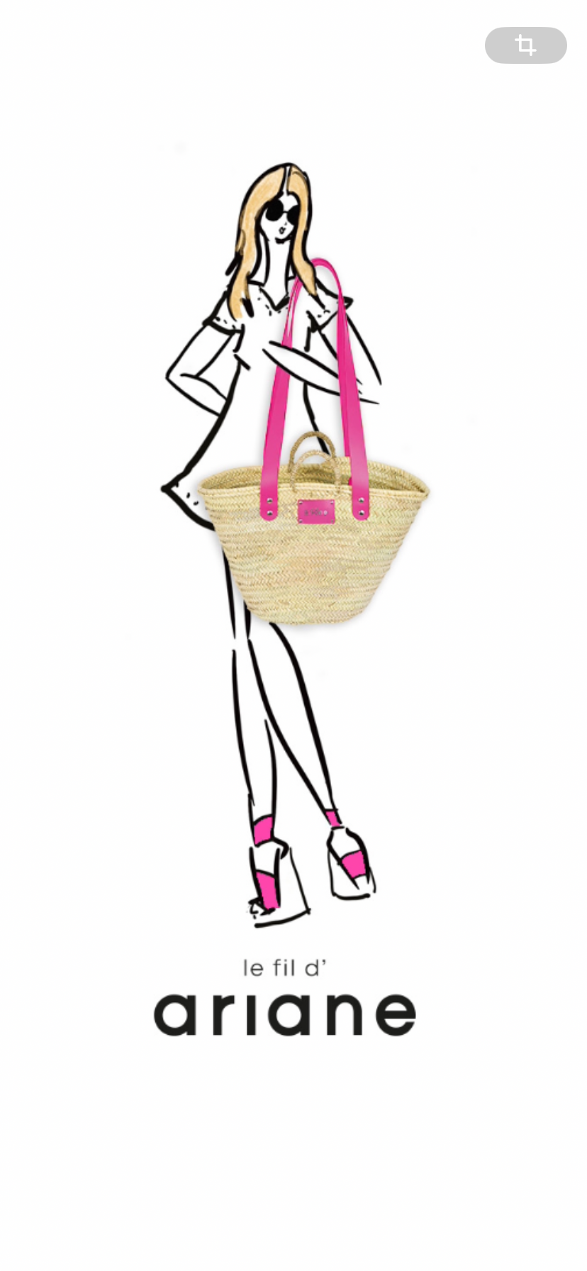 Shopping Basket - Size L - Wide pink handles