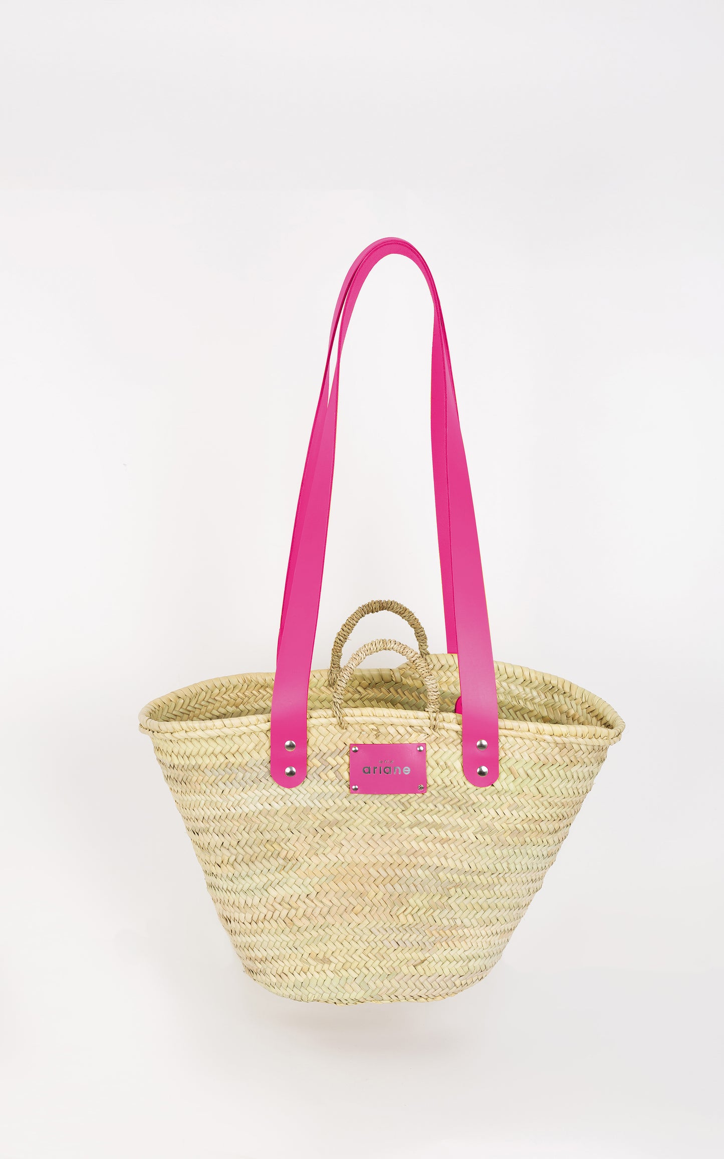 Shopping Basket - Size L - Wide pink handles
