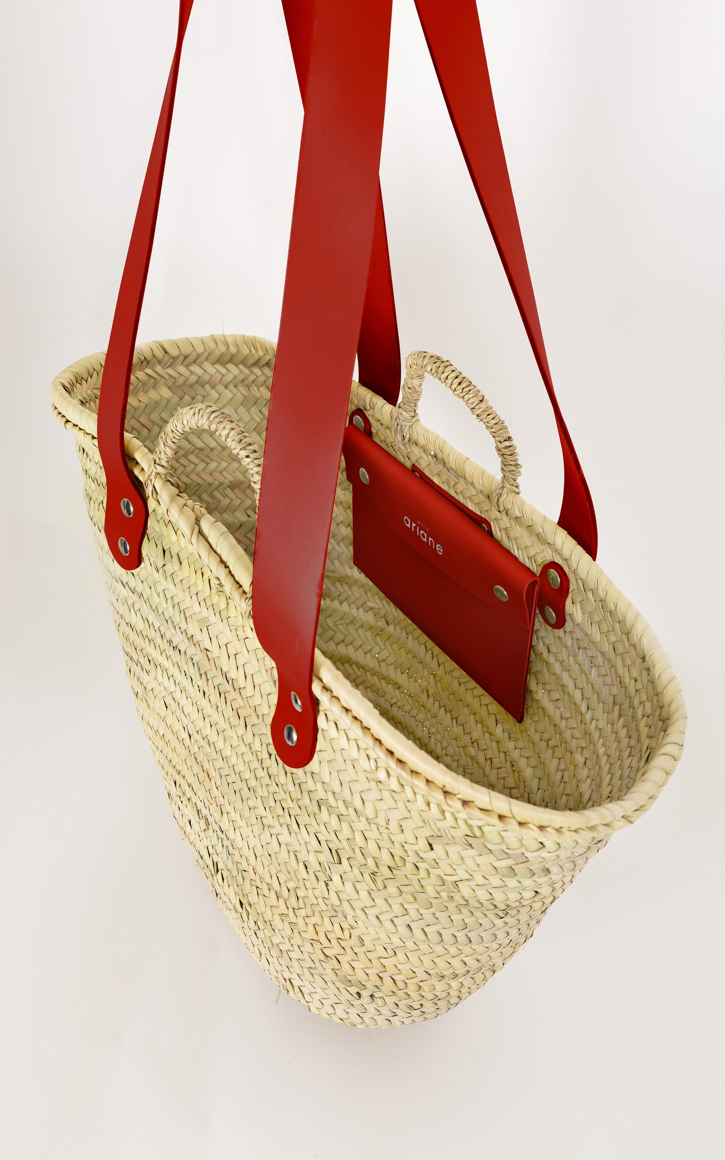 THESEE basket - Size L - Wide summer red handles