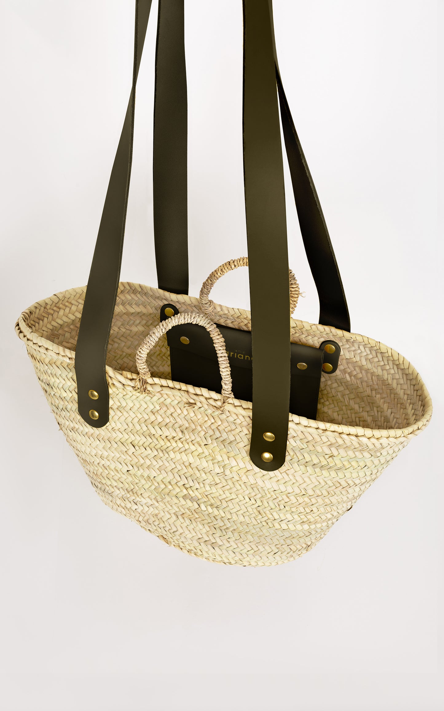Le Citadin Basket - Size M - Wide khaki handles