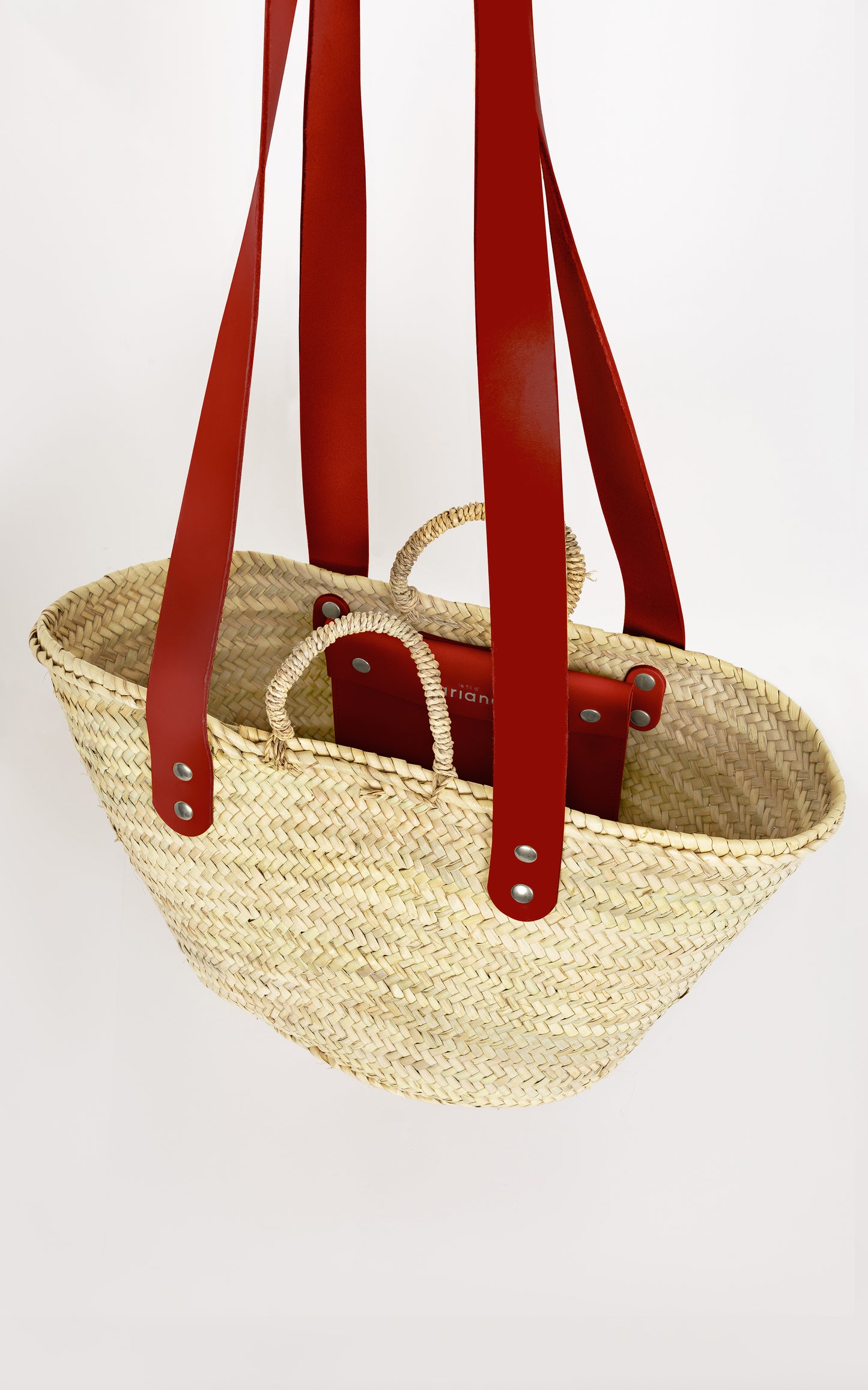 Panier THESEE - Taille M - Anses larges rouges