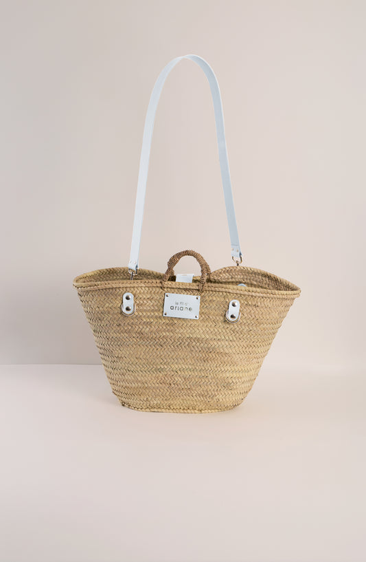 Shopping Basket - Size L - Wide white handles