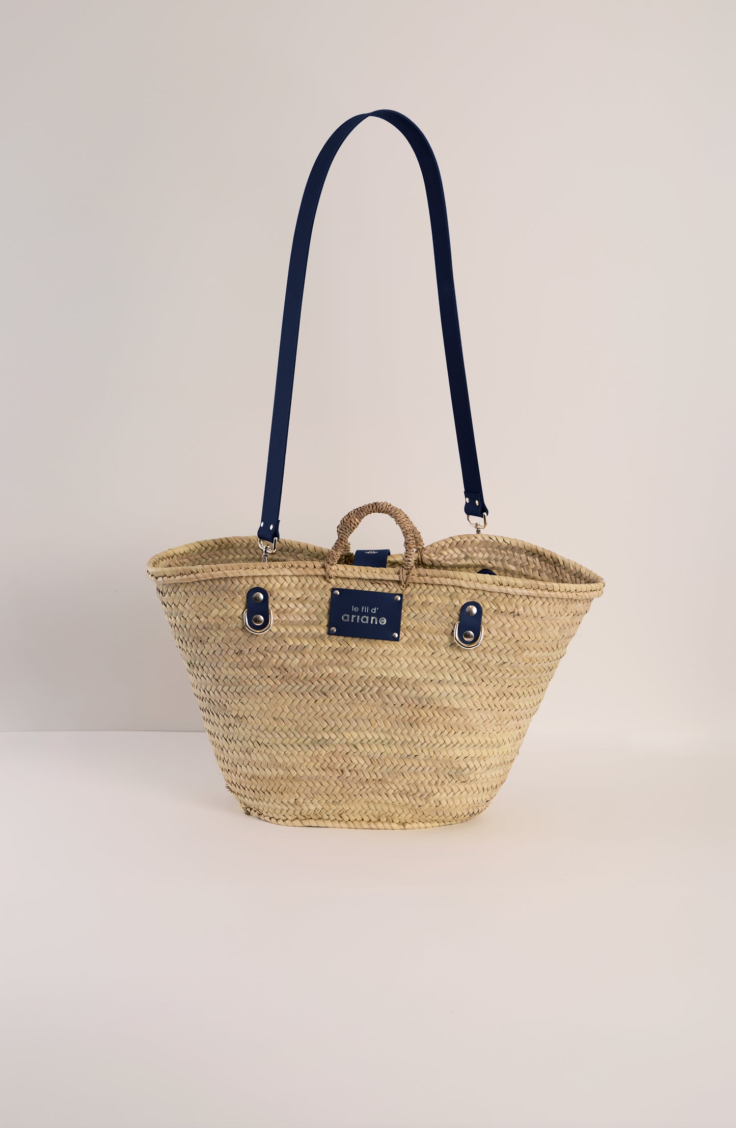 Panier Le shopping - Taille L - Anses larges bleu marine