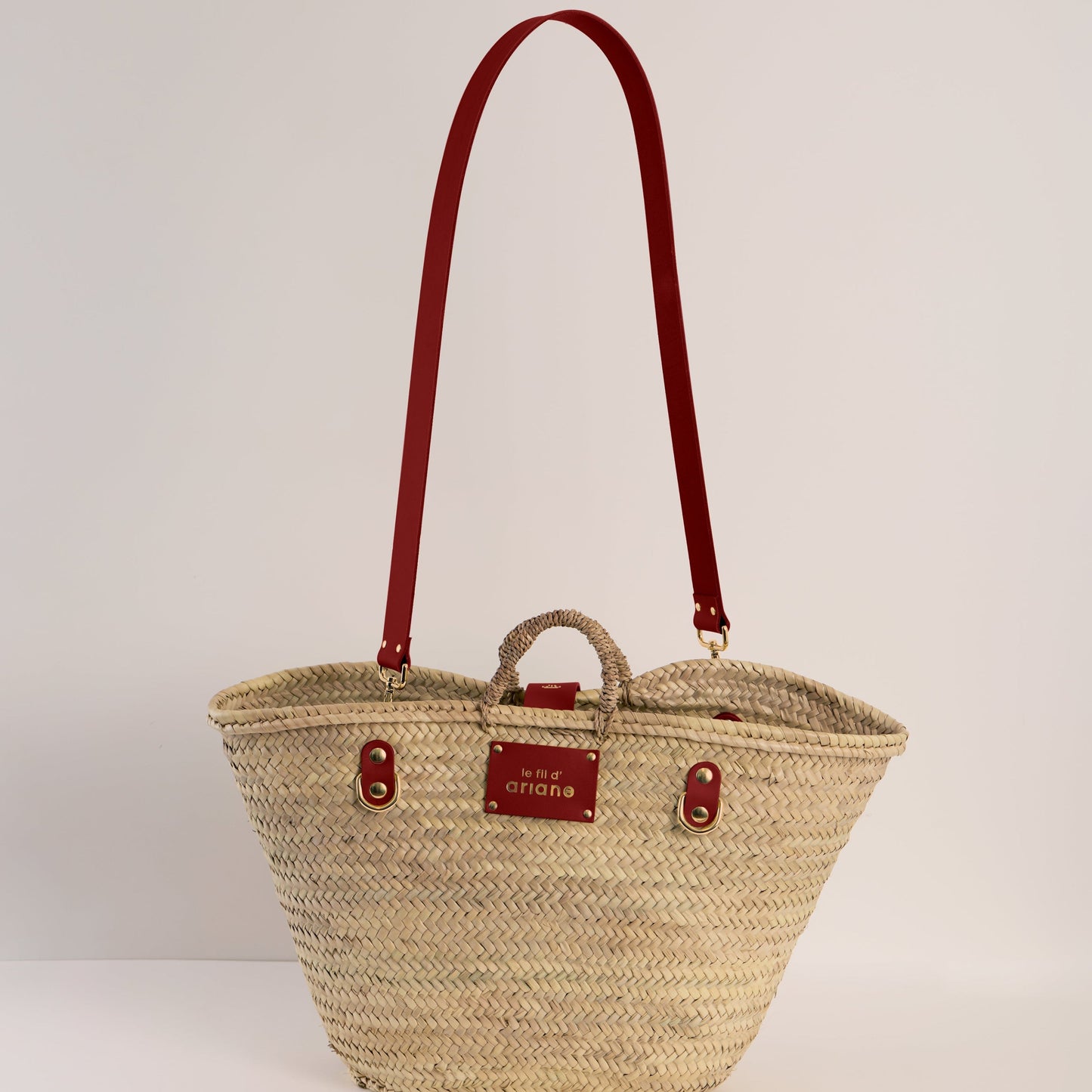 Basket The shopping - Size L - Bordeaux Handles