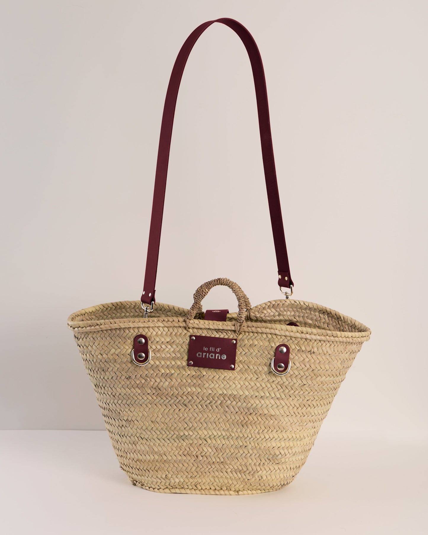 Panier Le shopping - Taille L - Anses larges Prune