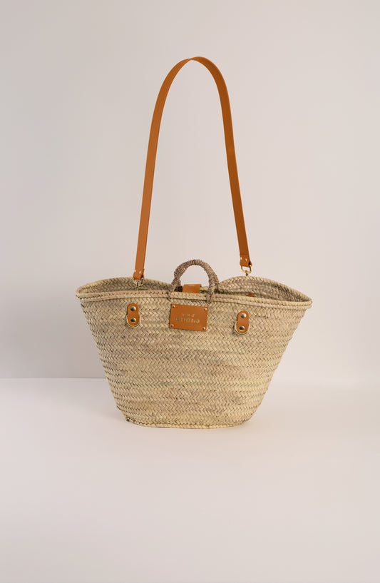 Shopping Basket - Size L - Wide handles Saffron