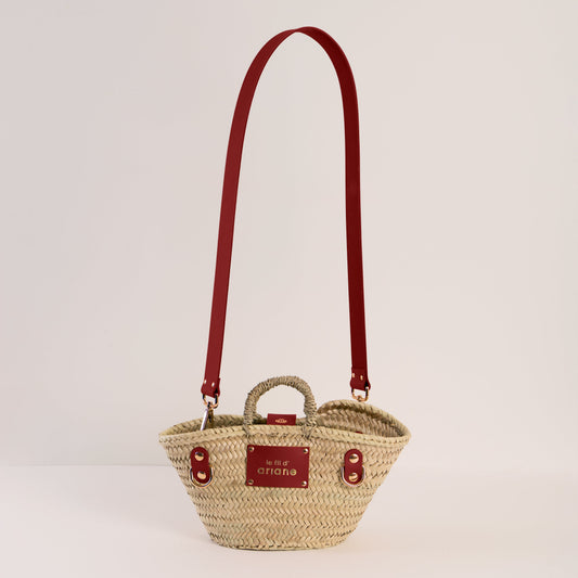 Cesto El mini - Talla XS - Asas anchas burdeos