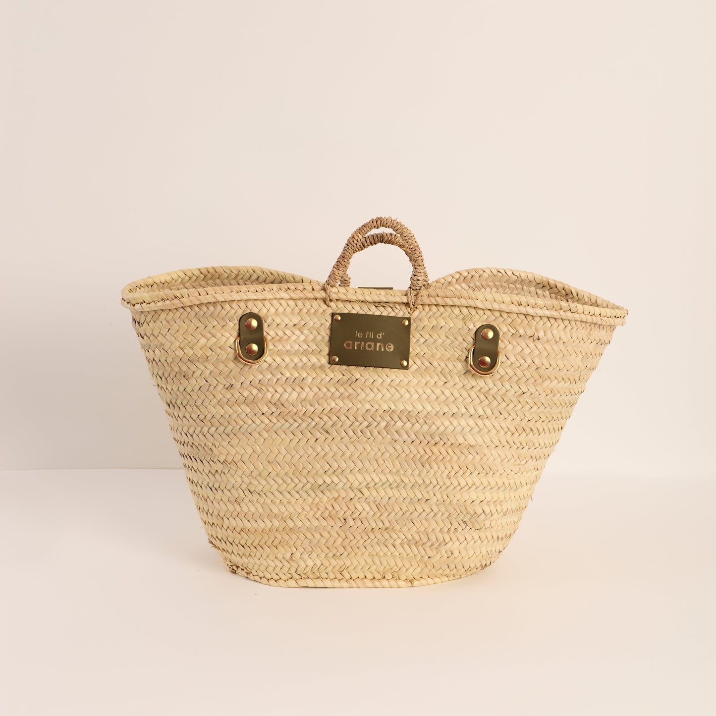 Shopping Basket - Size L - Wide khaki handles