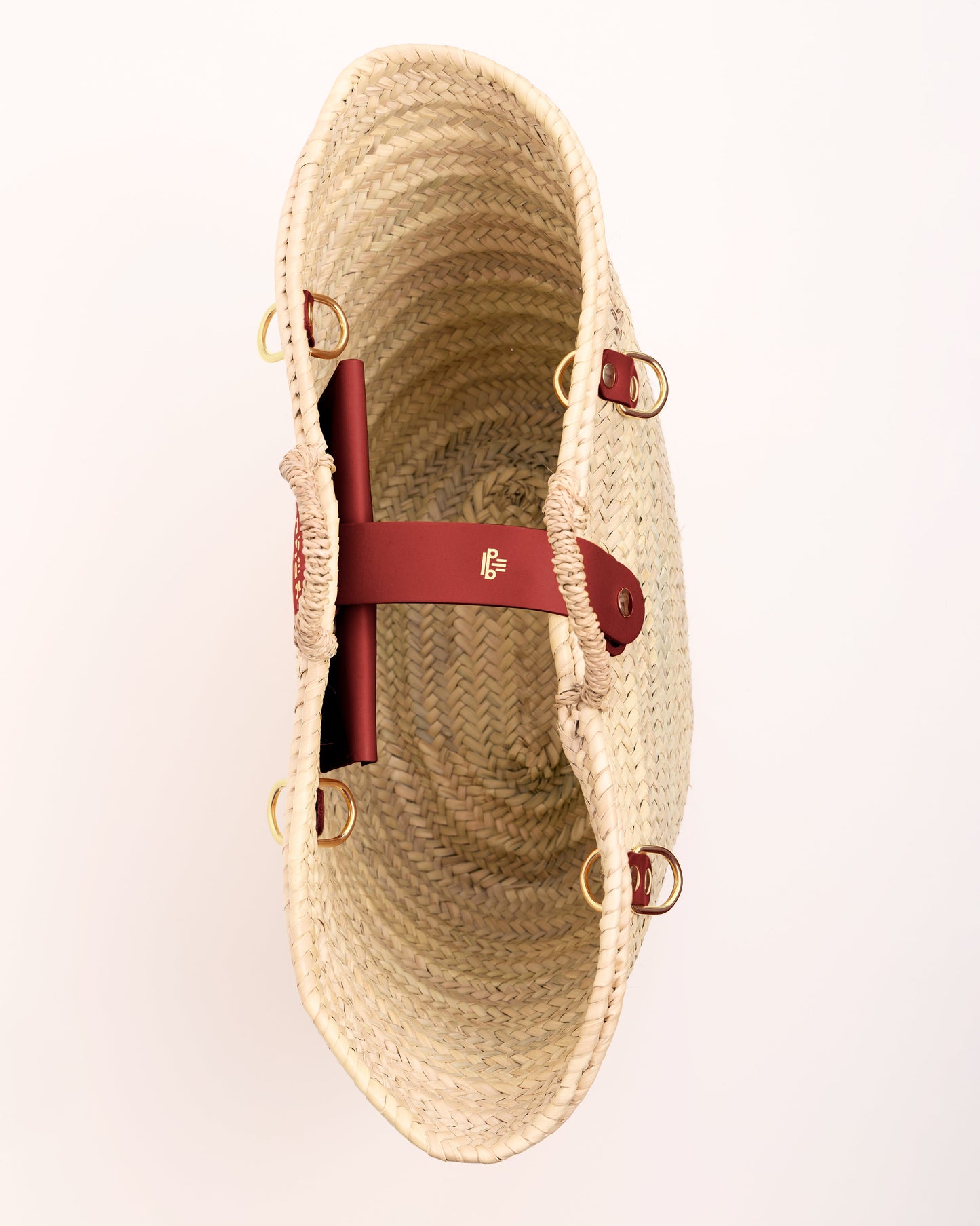 Basket The shopping - Size L - Bordeaux Handles