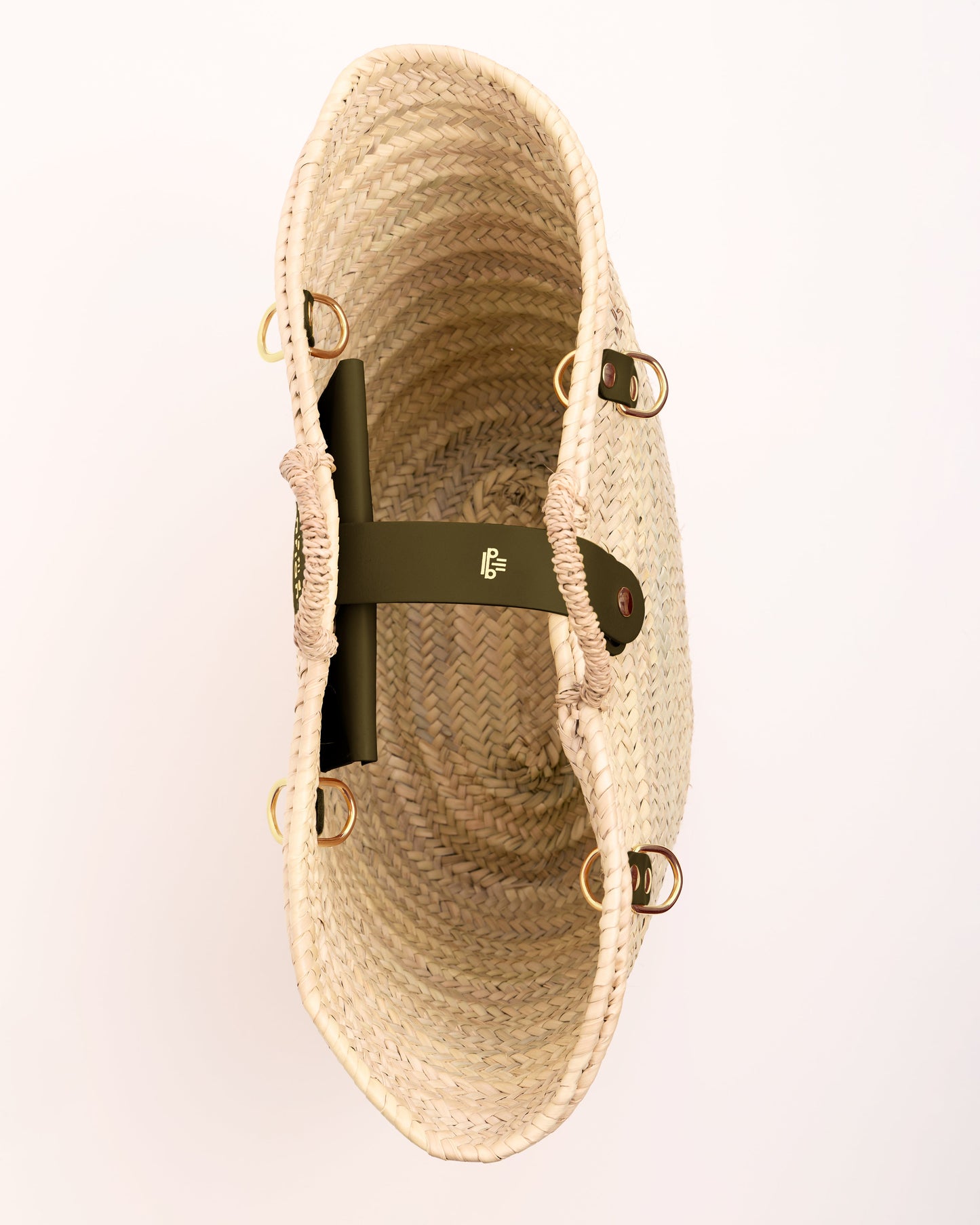 Shopping Basket - Size L - Wide khaki handles