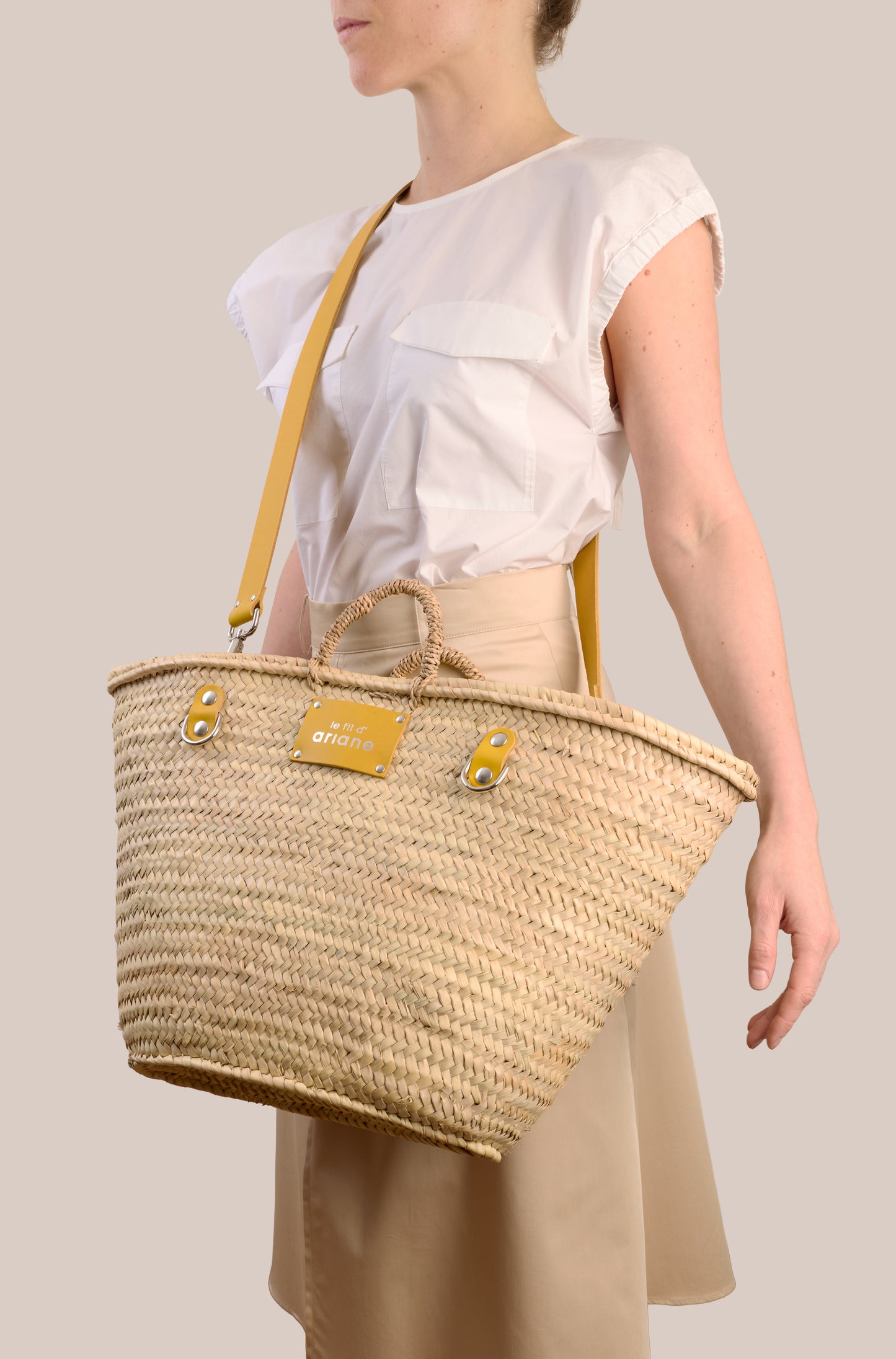 Shopping Basket - Size L - Large yellow handles