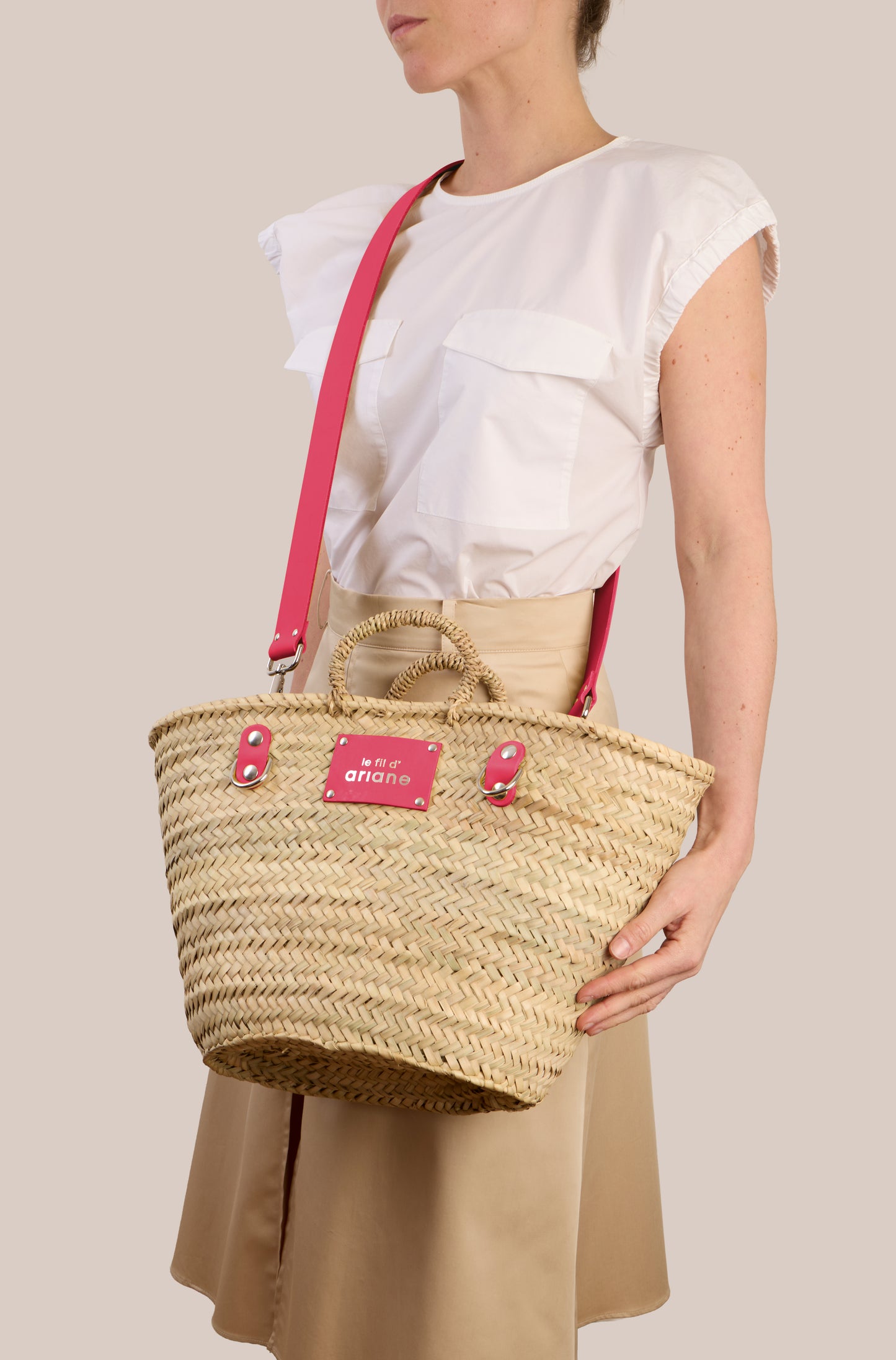 Le Citadin Basket - Size M - Wide white handles