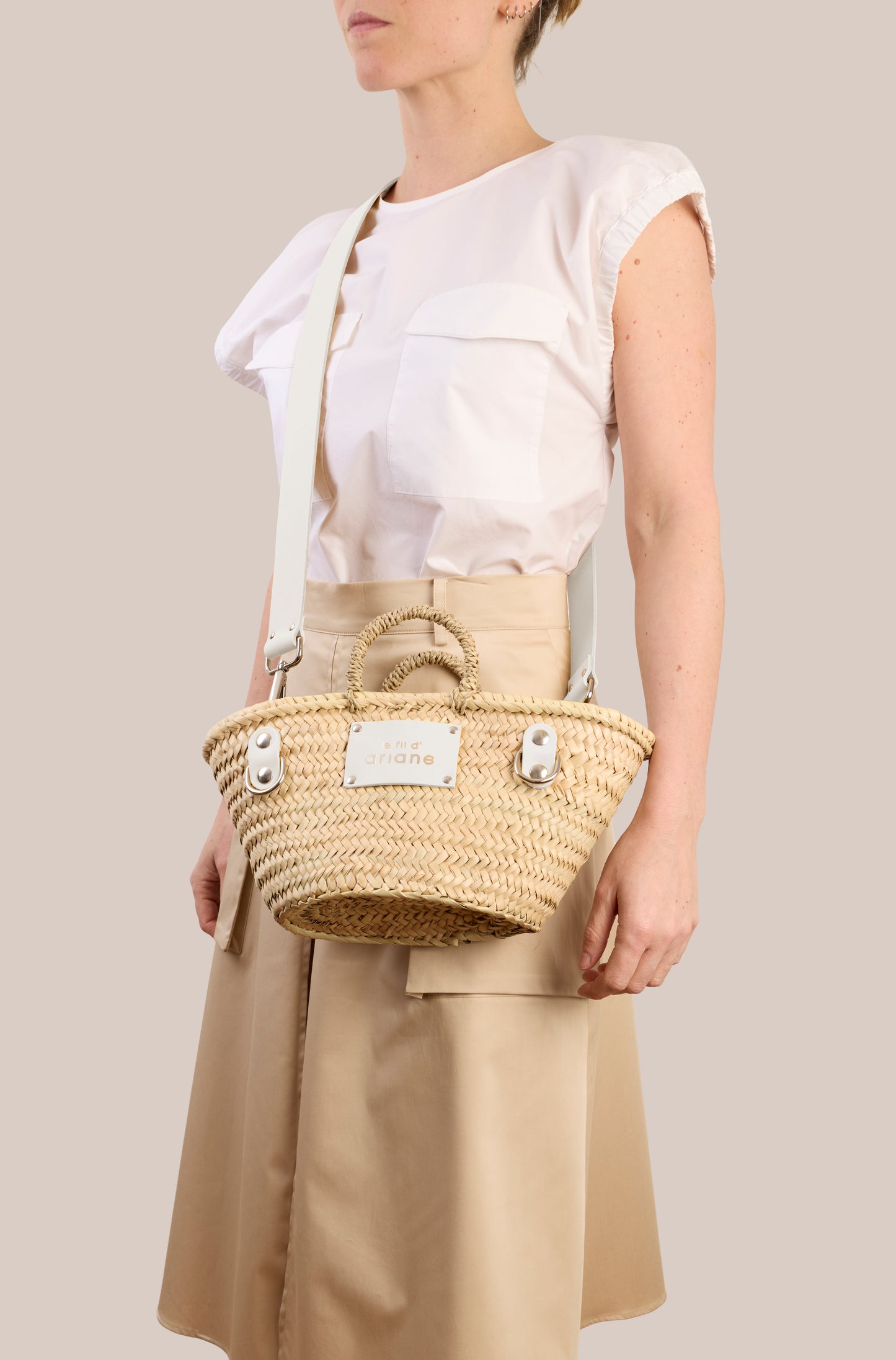 Cesta La mini - Talla XS - Asas anchas blancas