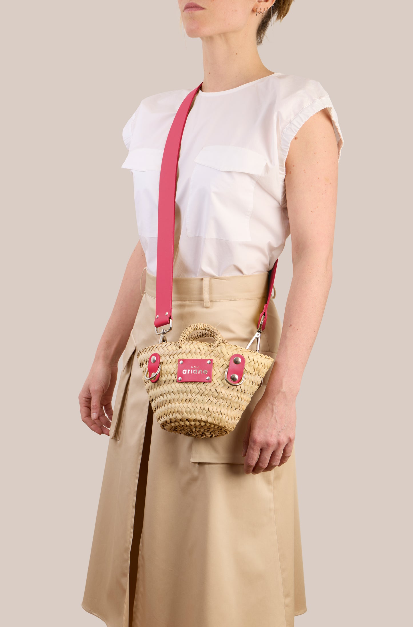 Cesta La pequeñita - Talla XXS - Asas anchas rosas