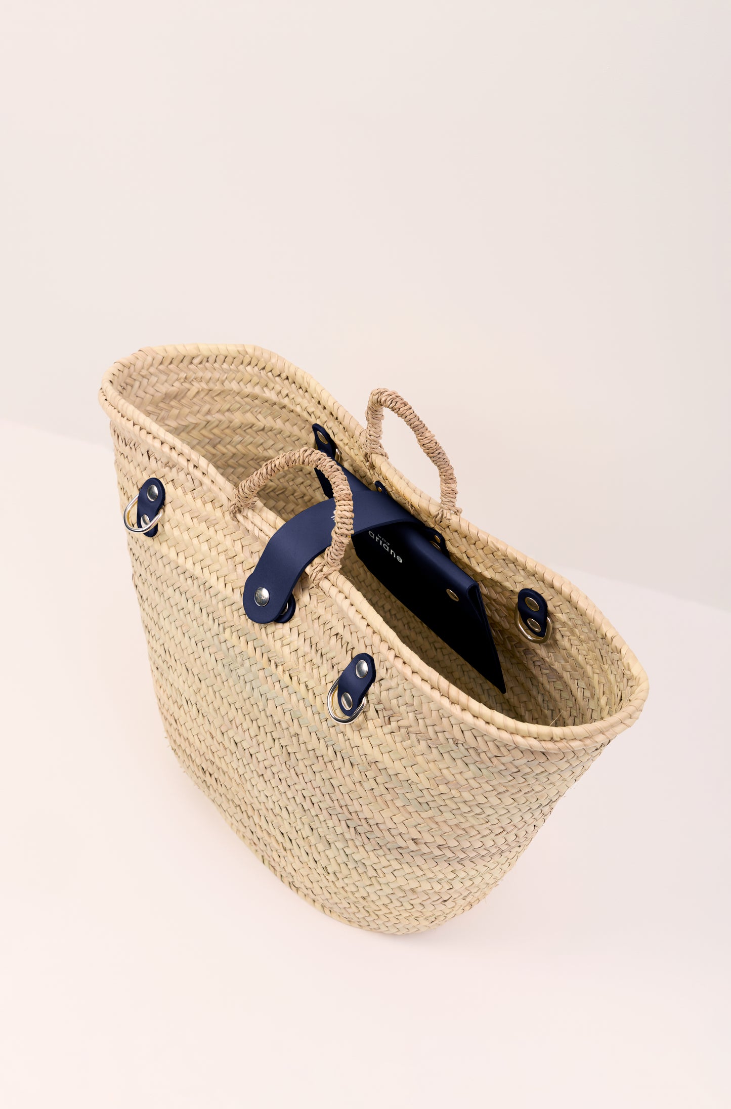 Panier Le shopping - Taille L - Anses larges bleu marine