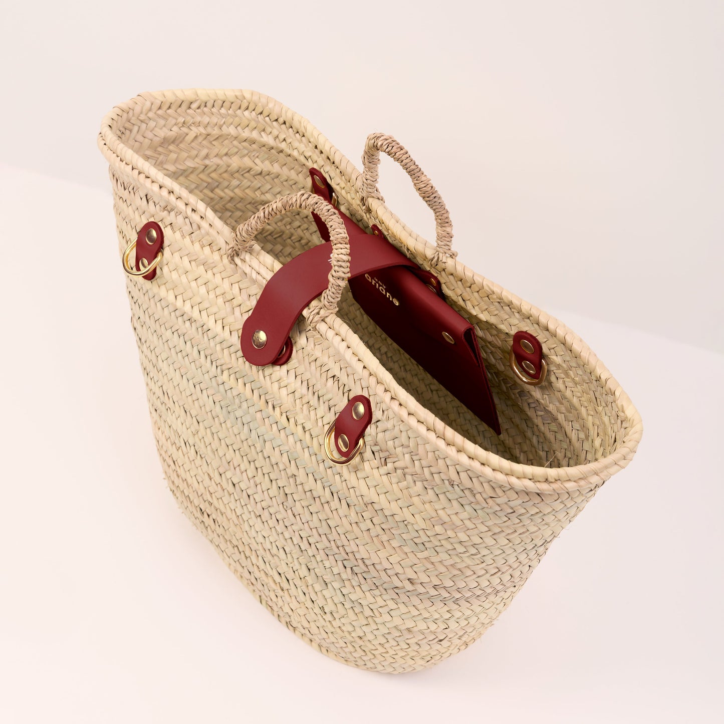 Basket The shopping - Size L - Bordeaux Handles