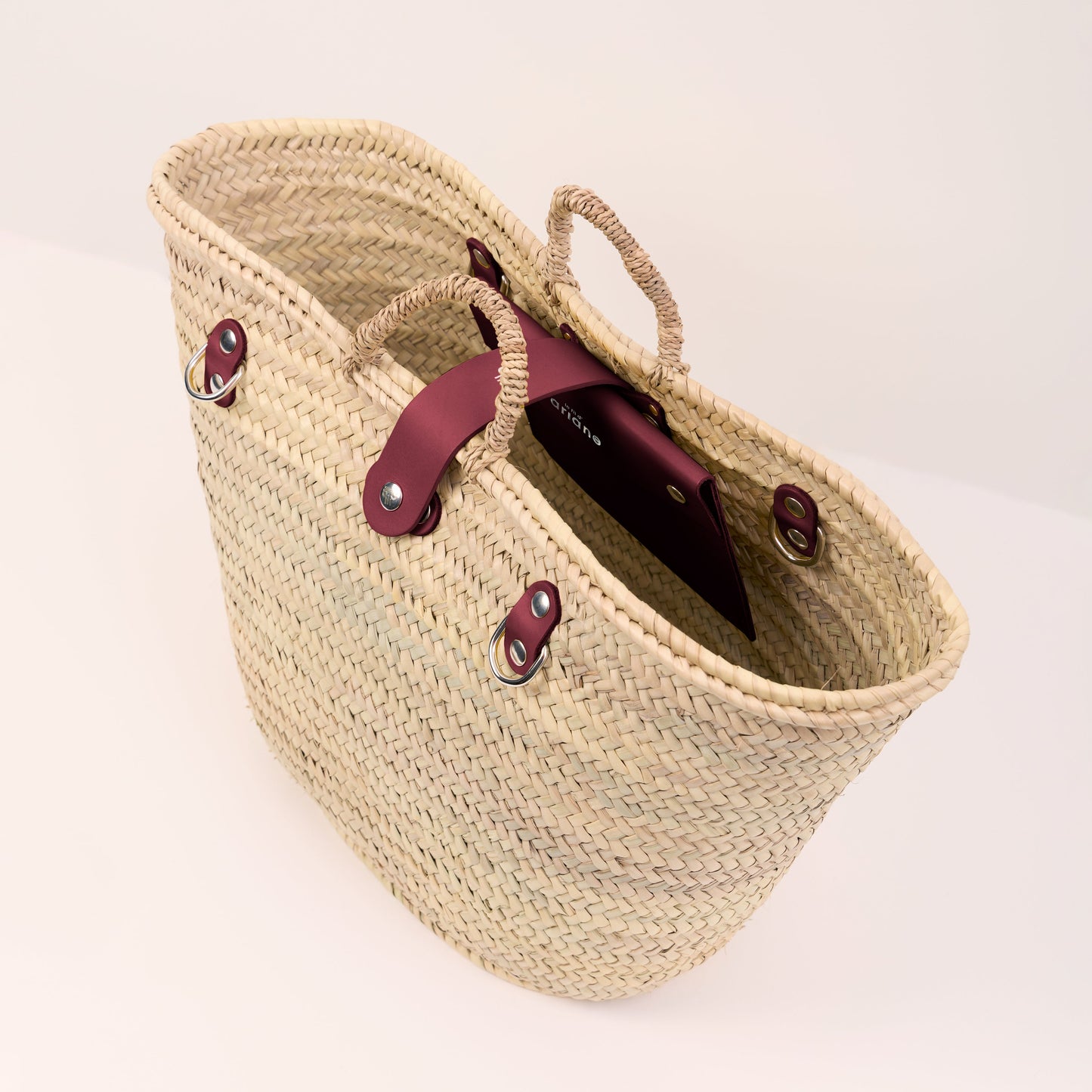 Panier Le shopping - Taille L - Anses larges Prune