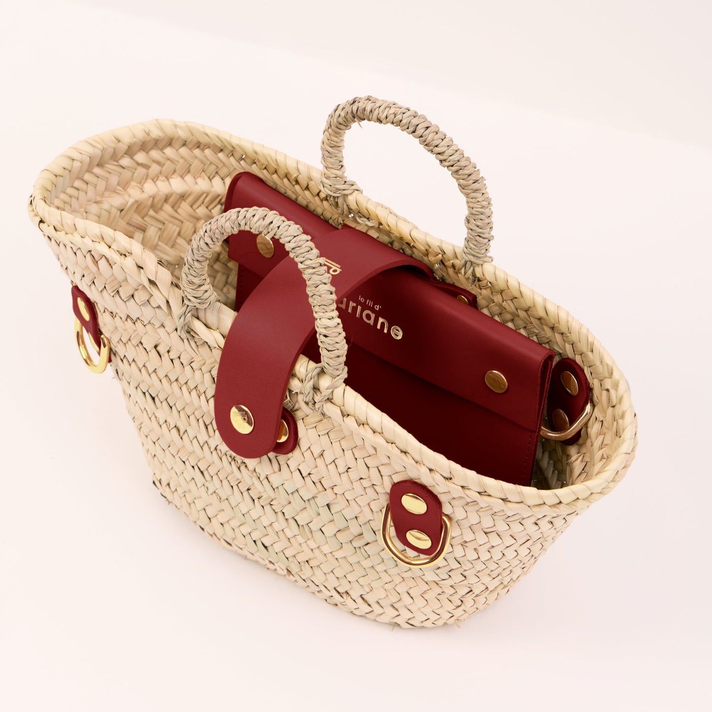 Cesto El mini - Talla XS - Asas anchas burdeos