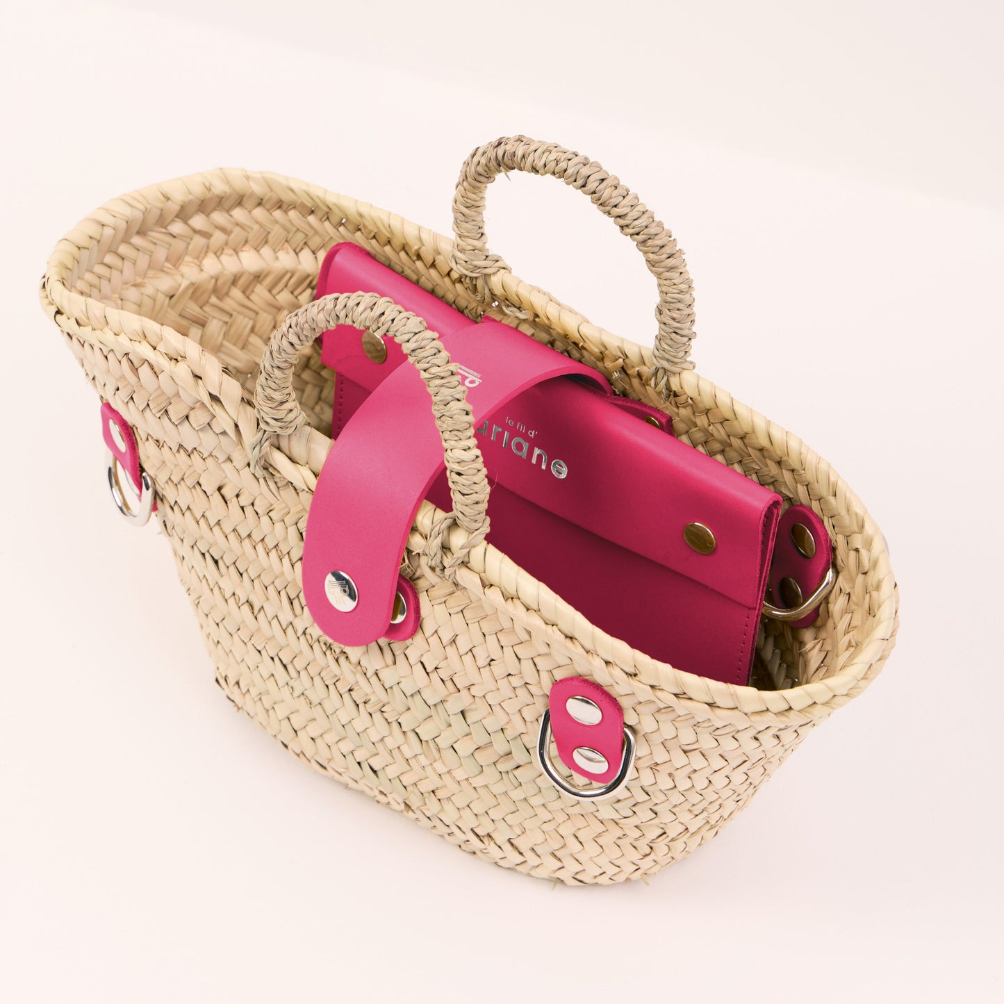 Cesta La mini - Talla XS - Asas anchas rosas