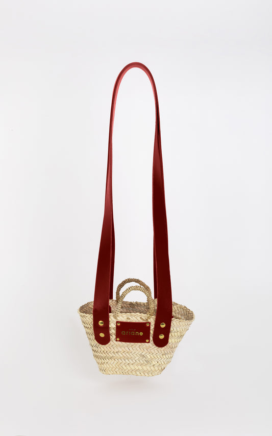 Panier THESEE - Taille XS - Anses larges bordeaux