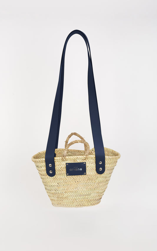 Everyday Basket - Size S - Wide navy blue handles